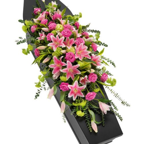 Rose and Lily Coffin Spray
