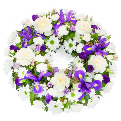 Blue and White Wreath