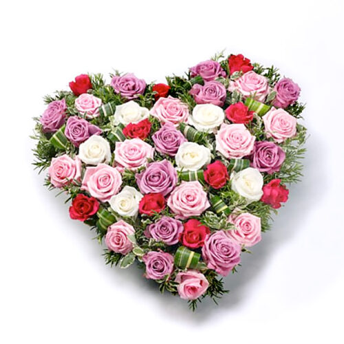 Mixes Rose, Red, Pink and White Heart