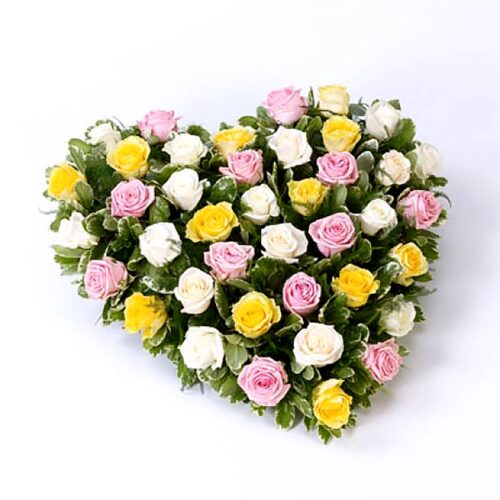 Mixes Rose, Pink, Yellow and Cream Heart