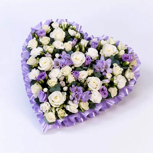 Pastel Lilac and White Heart